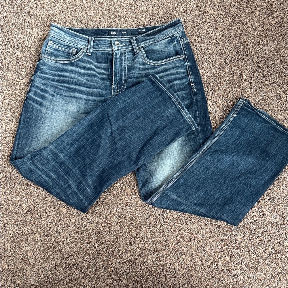 BKE Men's Relaxed Jeans in Dark Blue